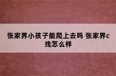 张家界小孩子能爬上去吗 张家界c线怎么样